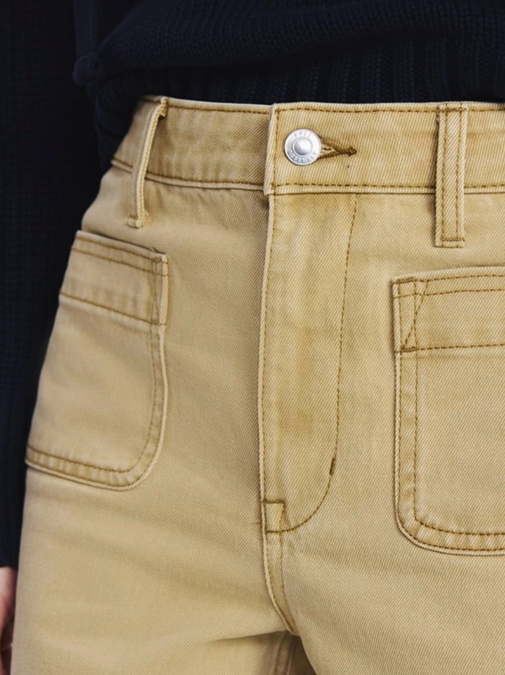 Wide Leg Utility Pants in Khaki - Women - Picture 6 of 6